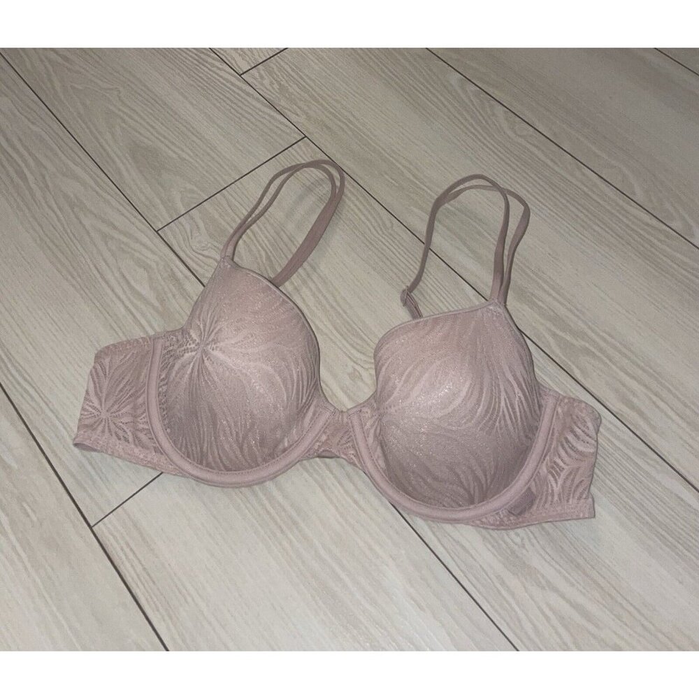 Calvin Klein QF6875 Lightly Lined Underwired Demi Bra Lace Womens 36A Beige